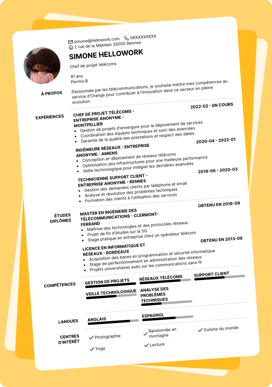 Exemple CV Orange