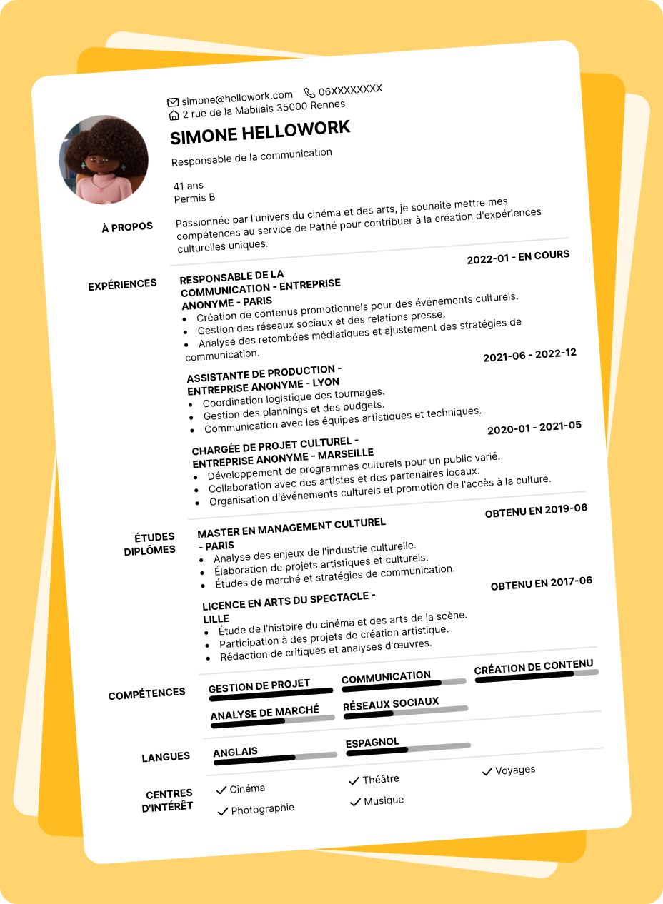 Exemple CV Pathé
