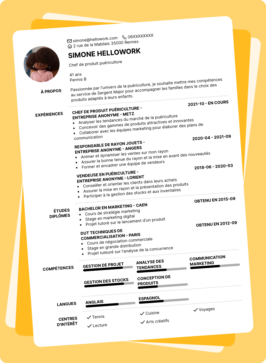 Exemple CV Sergent Major