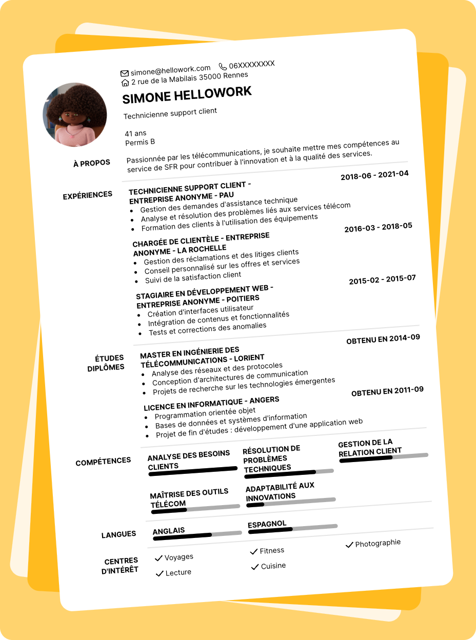 Exemple CV SFR