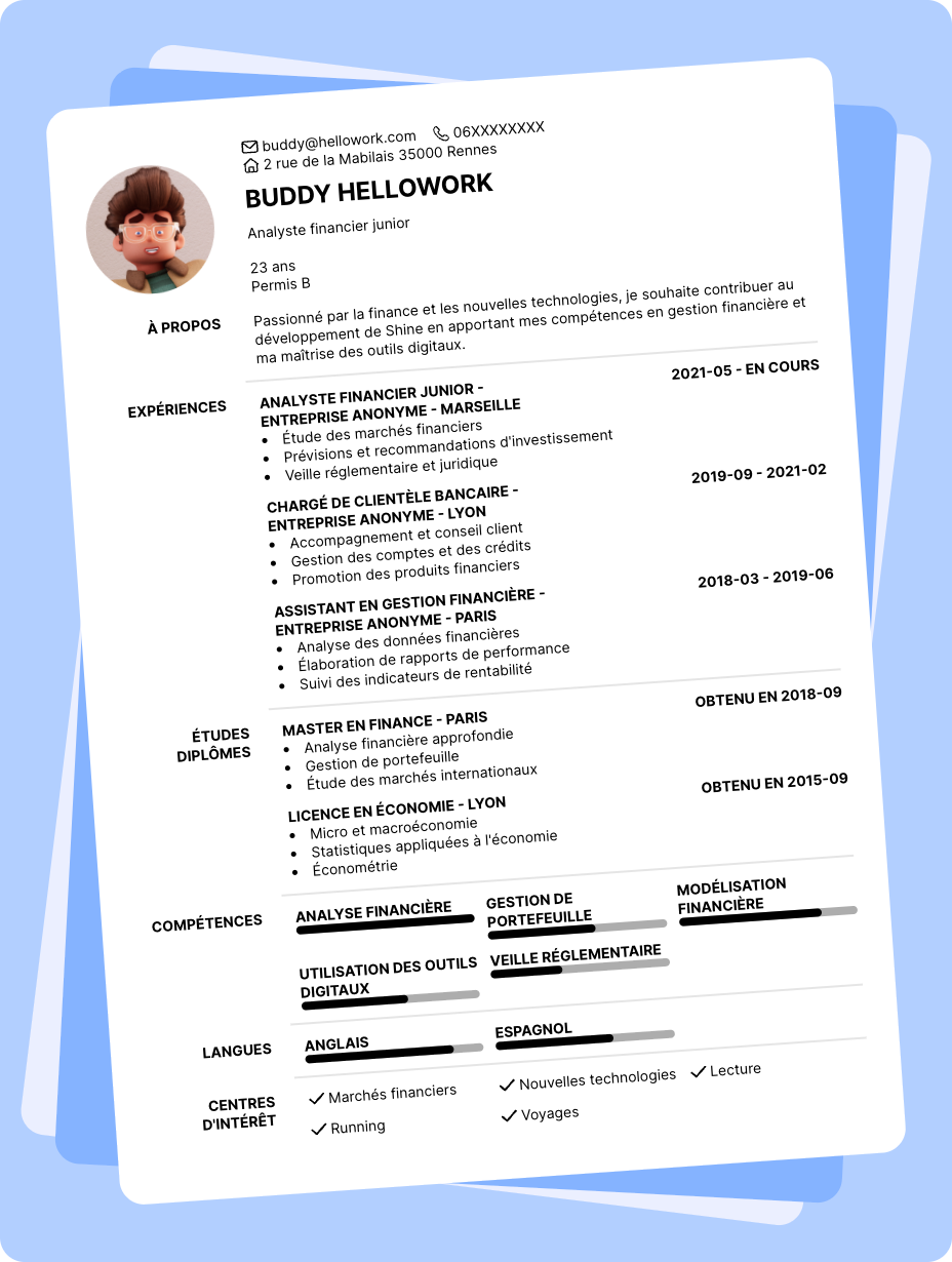 Exemple CV Shine