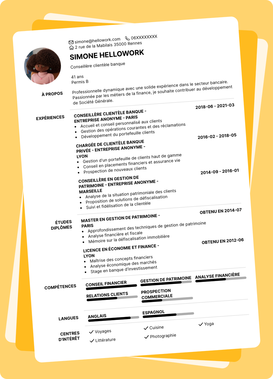 Exemple CV Société Générale