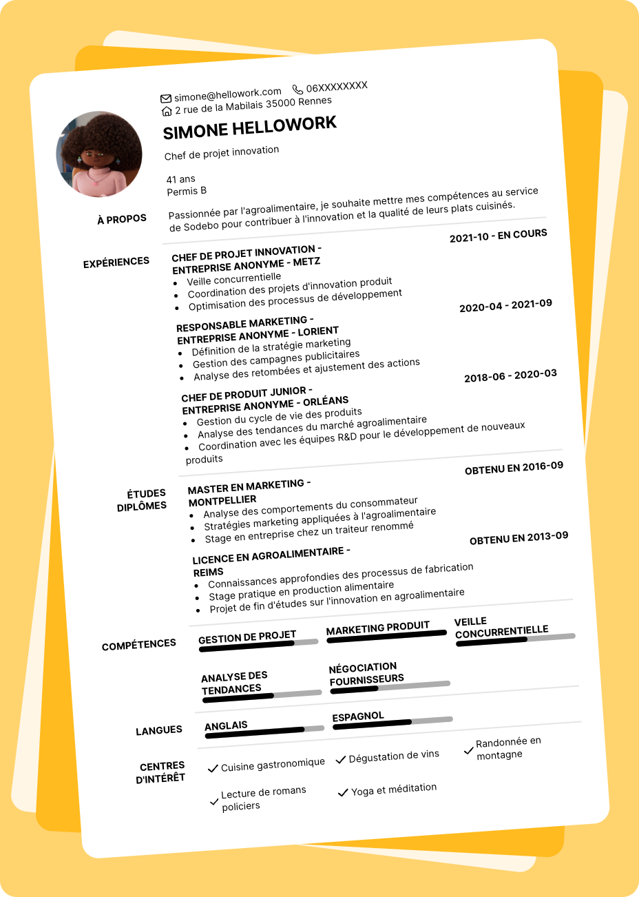 Exemple CV Sodebo