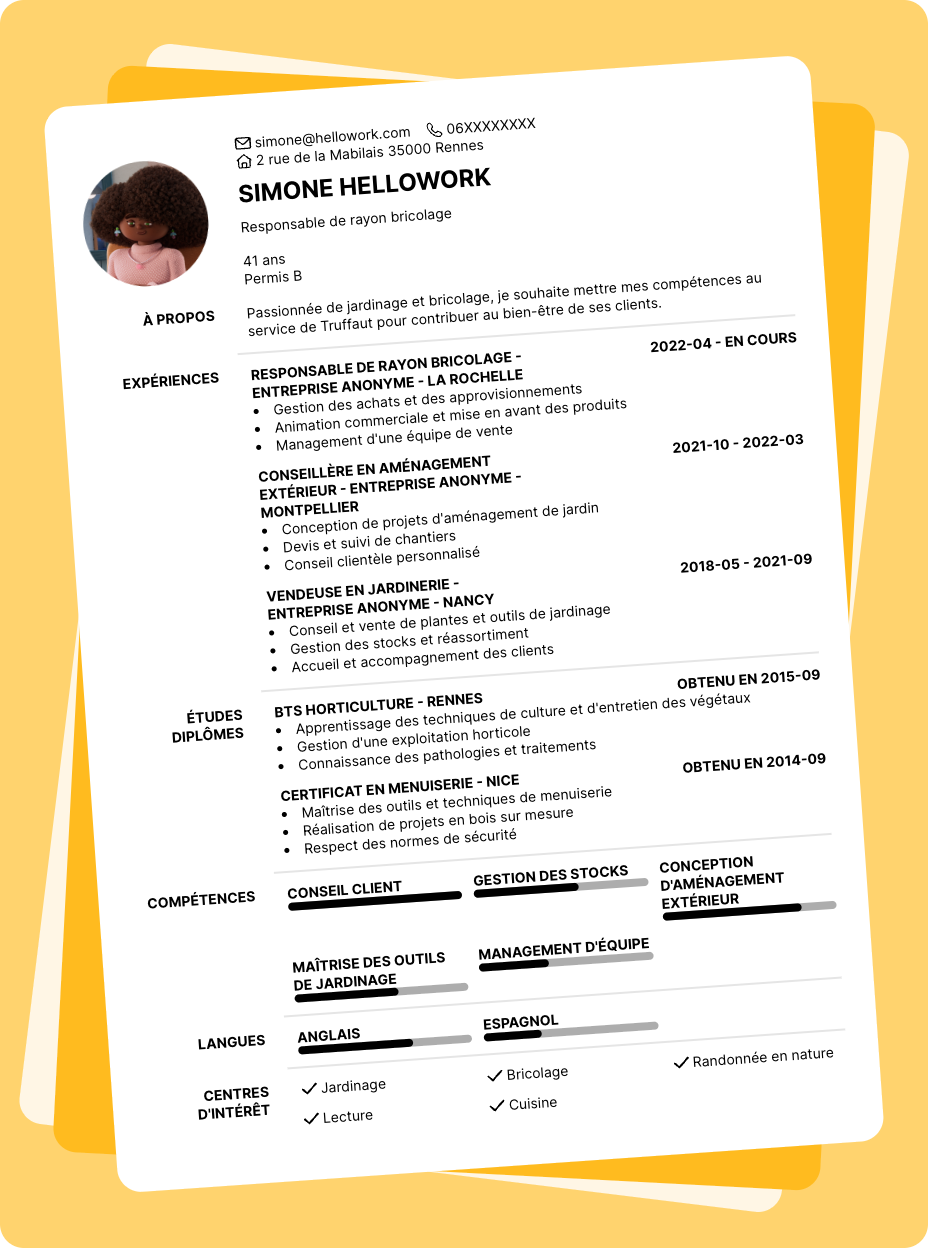Exemple CV Truffaut