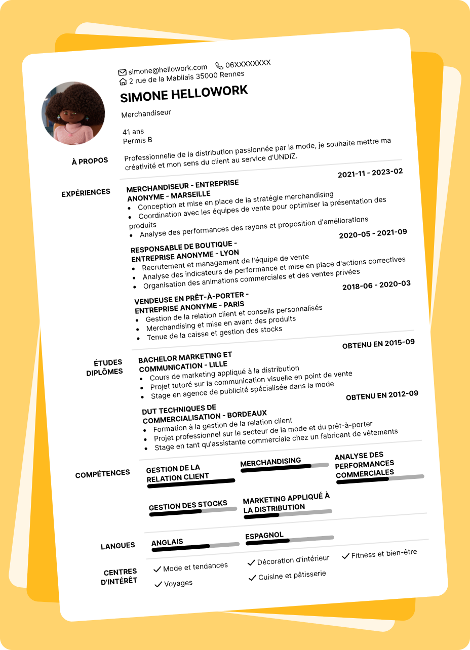 Exemple CV UNDIZ