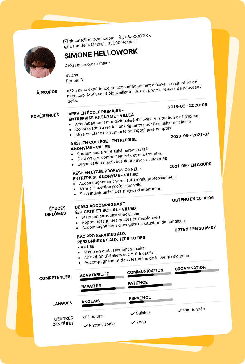 Exemple CV AESH