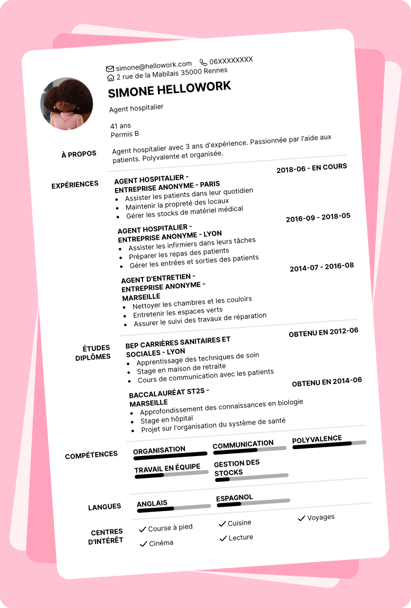 Exemple CV ASH