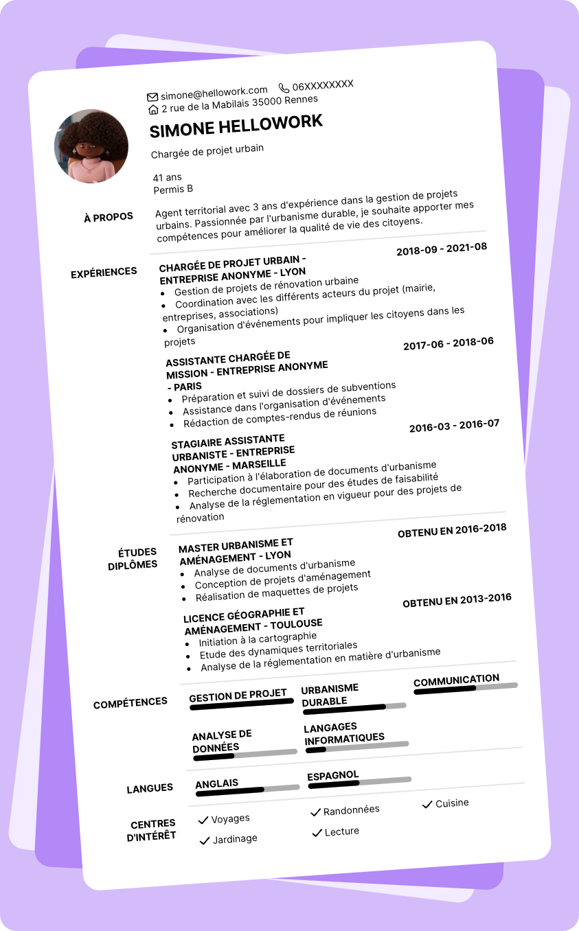 Exemple CV Agent territorial