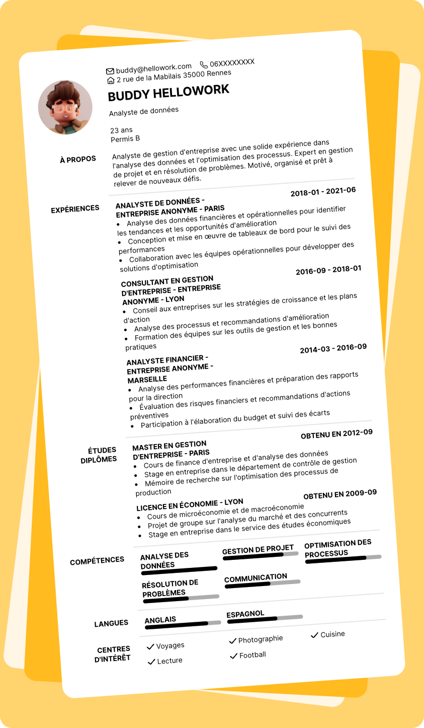 Modèle CV Conseiller d'entreprise Exemple CV Conseiller d'entreprise