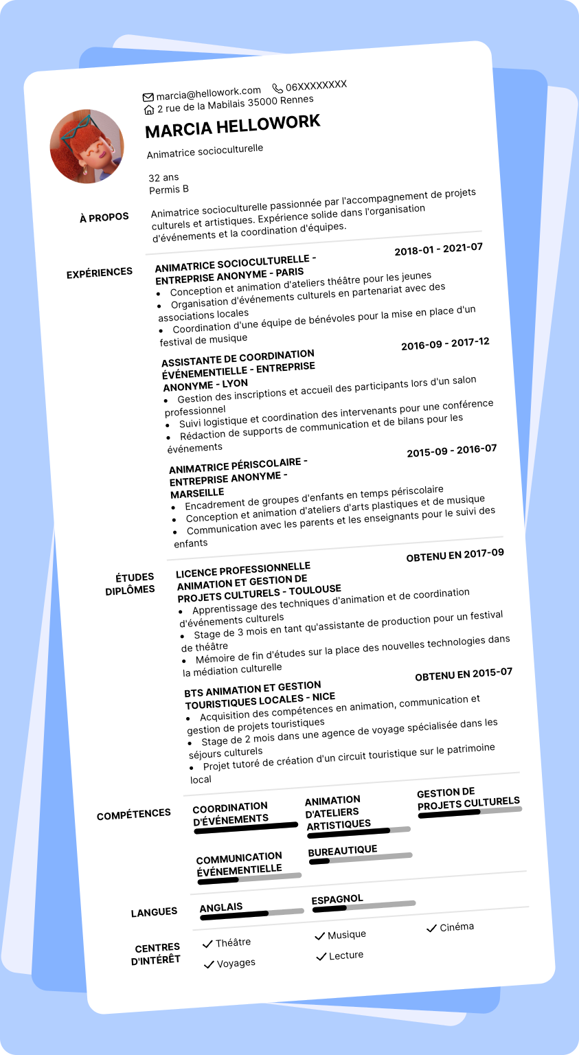 Modèle CV Animateur socioculturel Exemple CV Animateur socioculturel