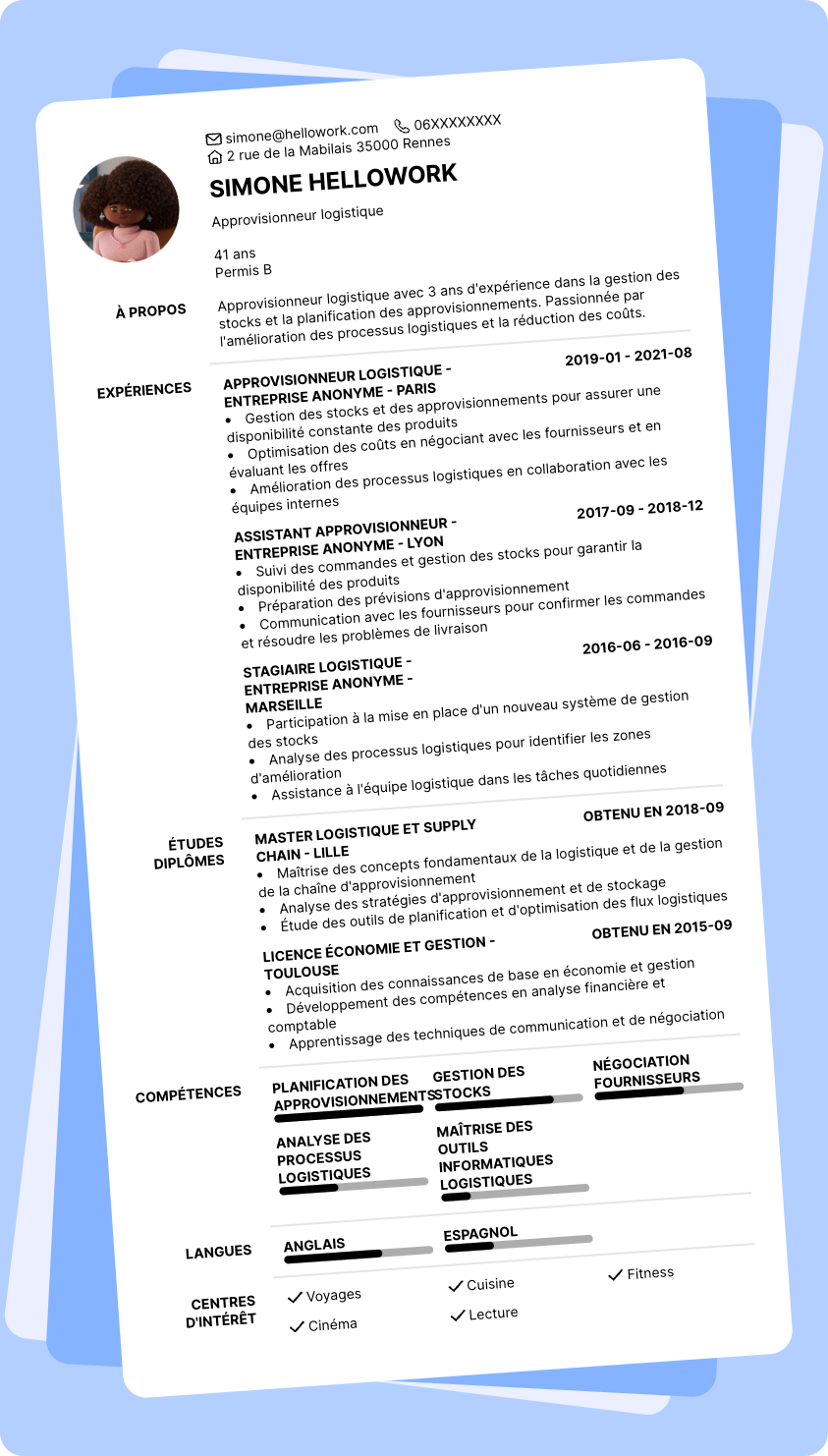 Modèle CV Approvisionneur logistique Exemple CV Approvisionneur logistique