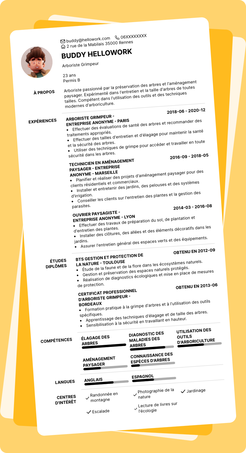 Exemple CV Technicien forestier