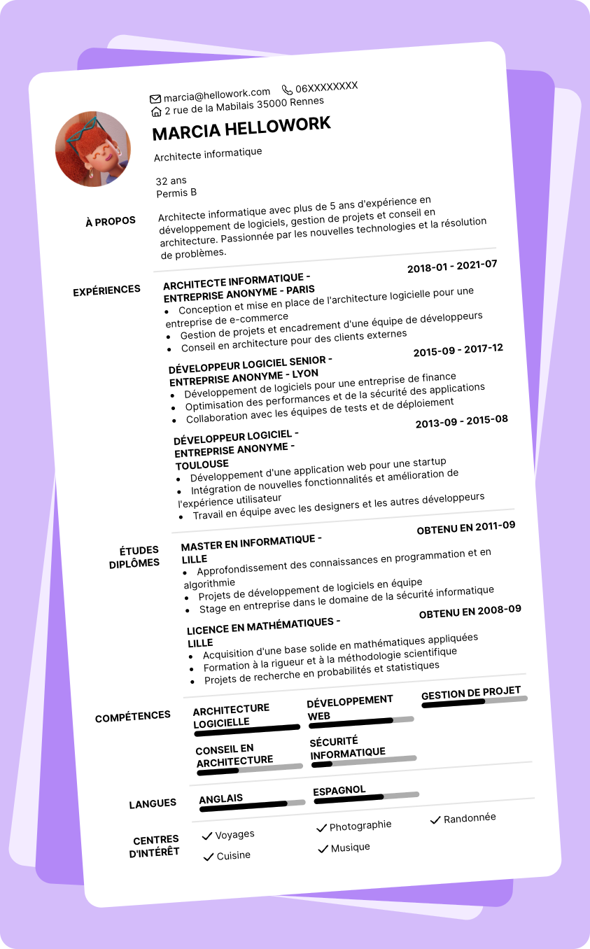 Modèle CV Architecte informatique Exemple CV Architecte informatique