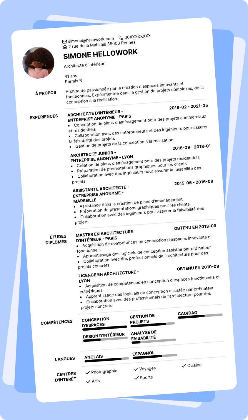 Exemple CV Architecte