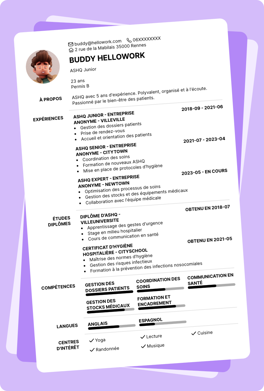 Exemple CV ASHQ