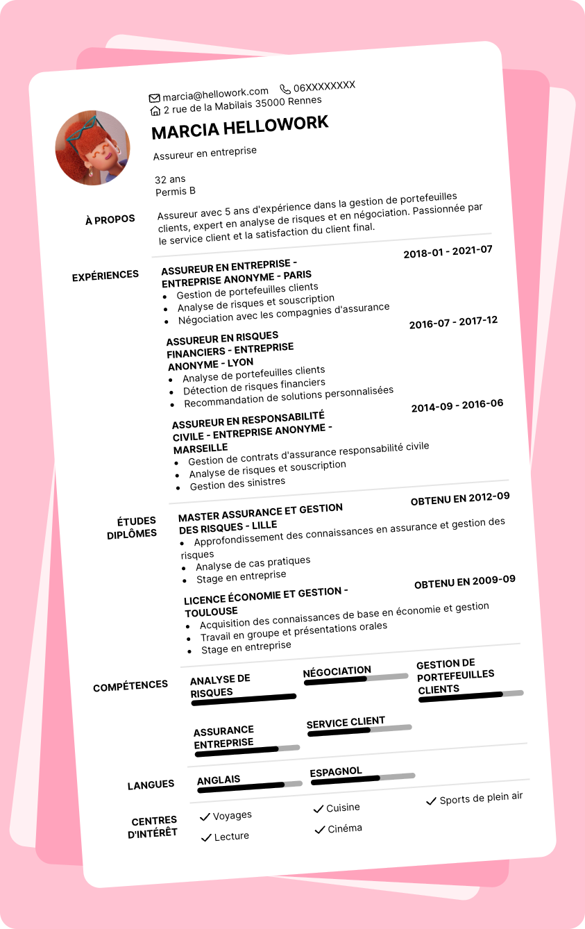 Exemple CV Assureur