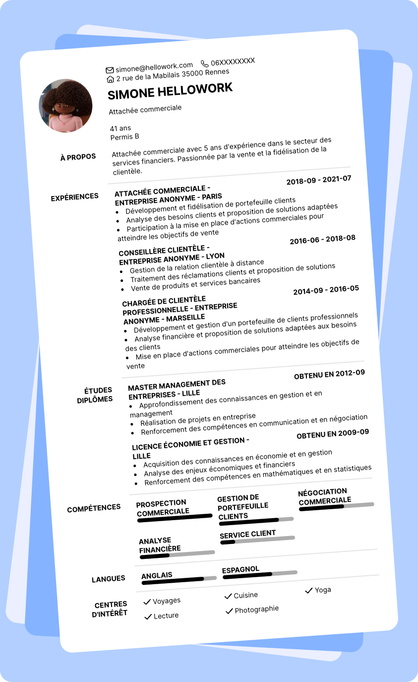 Modèle CV Attaché commercial Exemple CV Attaché commercial