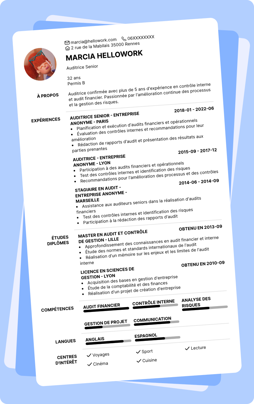 Exemple CV Auditeur