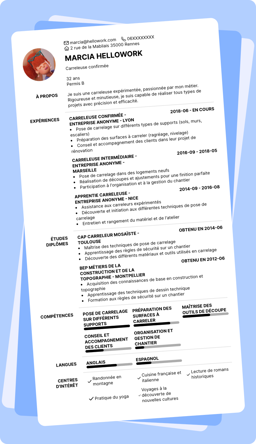 Modèle CV Carreleur Exemple CV Carreleur
