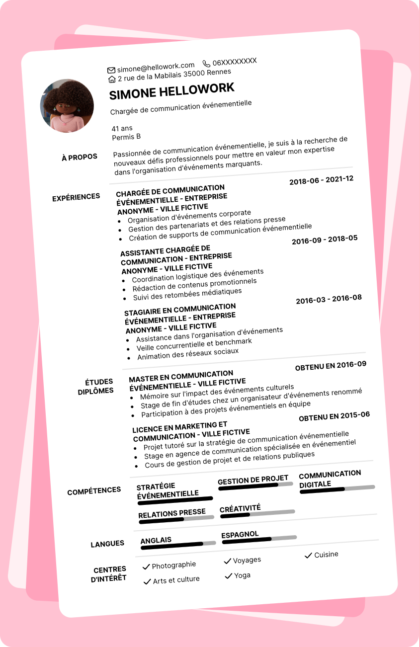 Exemple CV Chargé de communication événementielle
