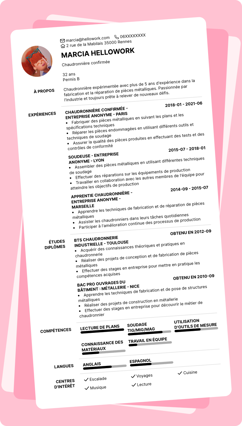 Exemple CV Chaudronnier
