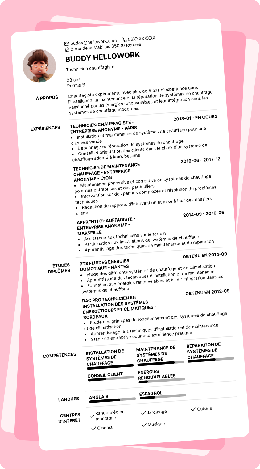 Modèle CV Chauffagiste Exemple CV Chauffagiste