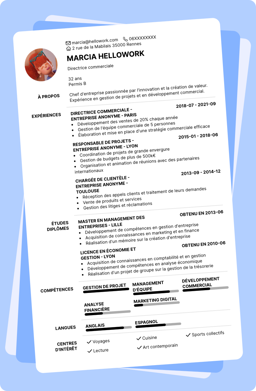 Exemple CV Chef d'entreprise