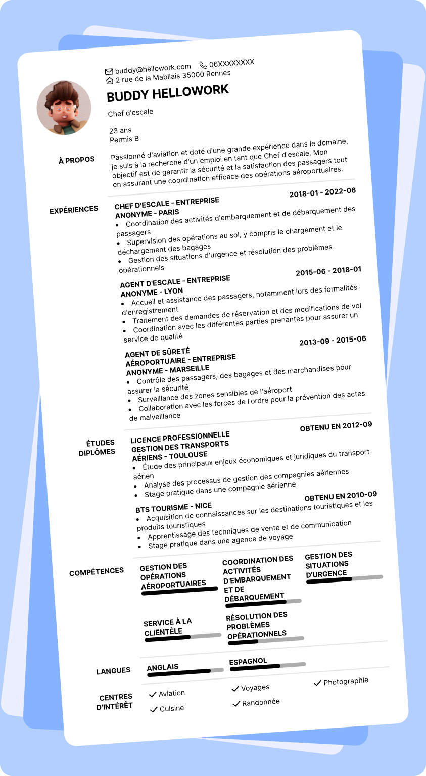 Exemple CV Chef d'escale