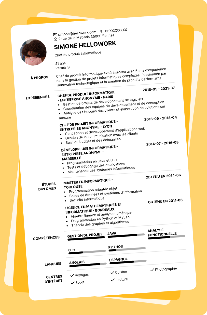 Modèle CV Product owner Exemple CV Product owner