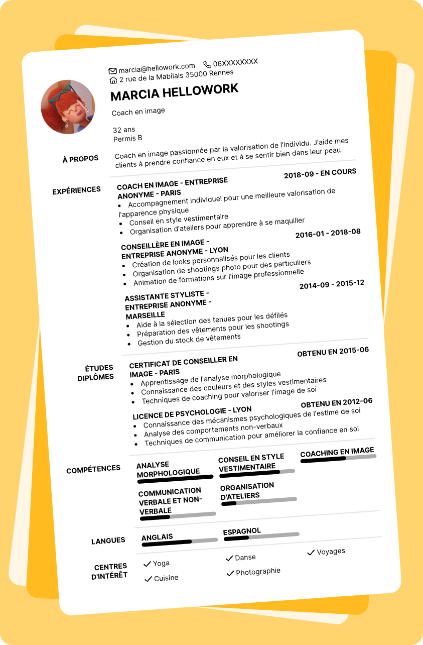 Exemple CV Conseiller en image