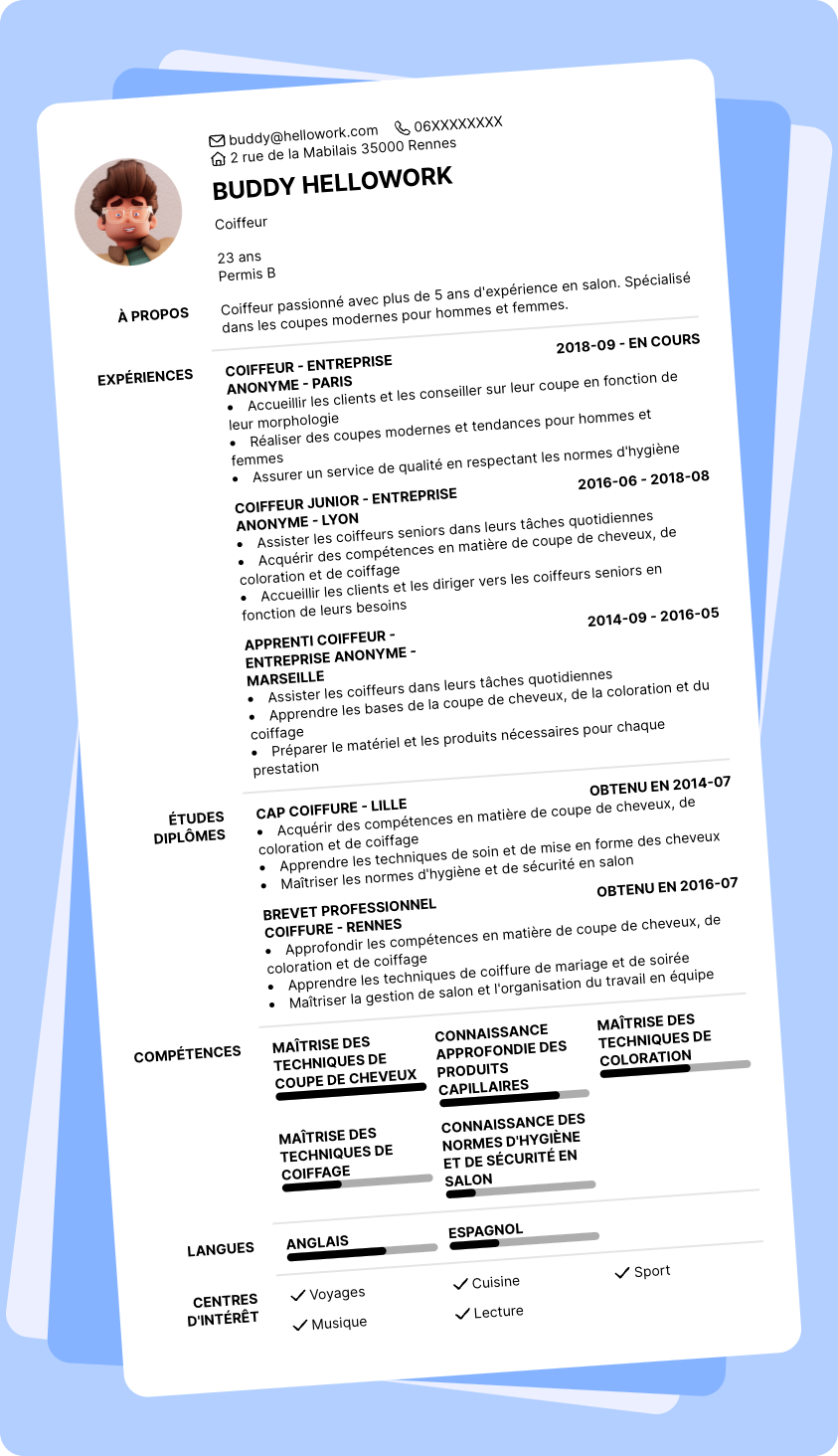 Exemple CV Coiffeuse