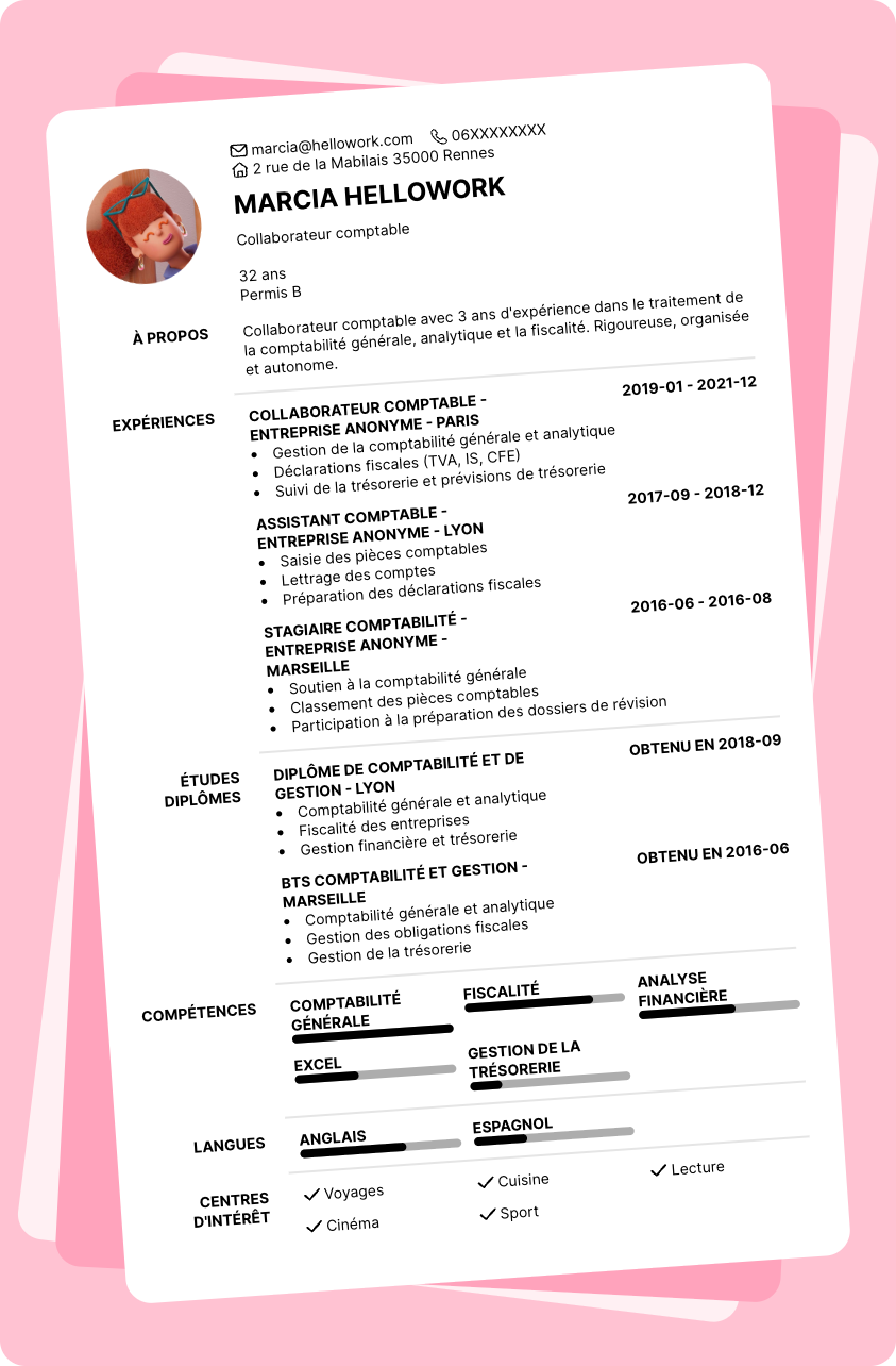 Modèle CV Collaborateur comptable Exemple CV Collaborateur comptable