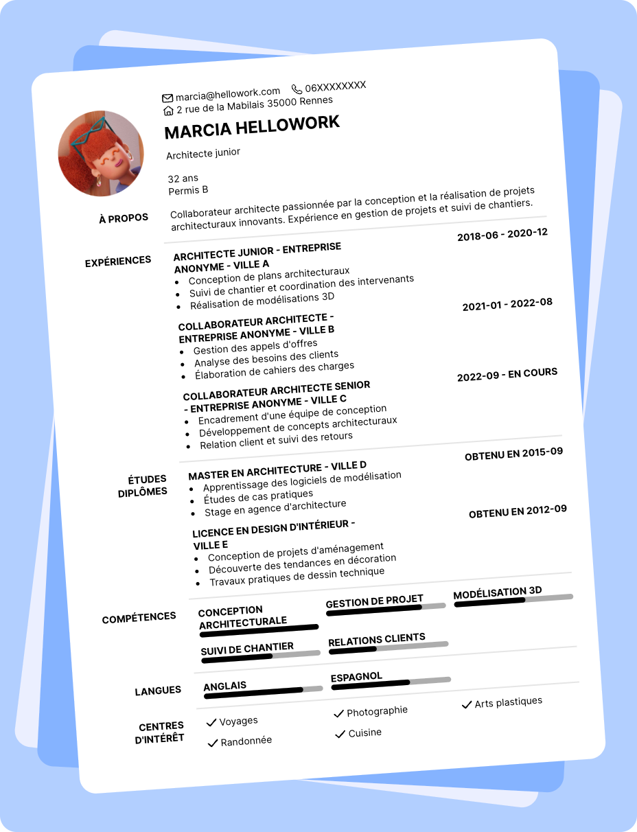 Exemple CV Collaborateur architecte
