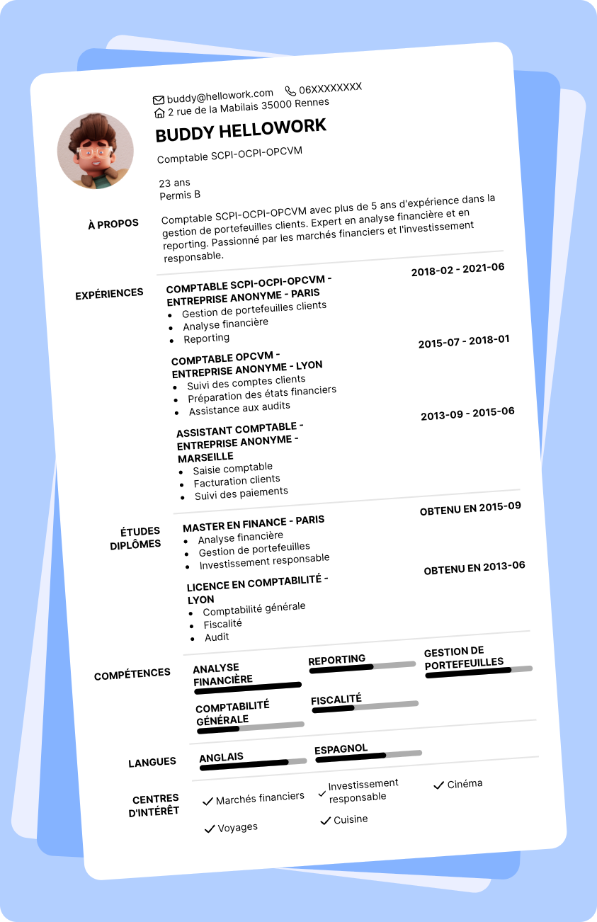 Exemple CV Comptable OPCVM