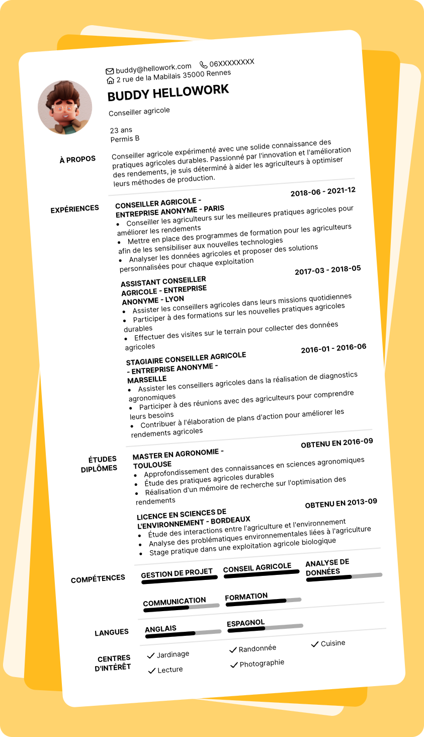 Exemple CV Conseiller agricole
