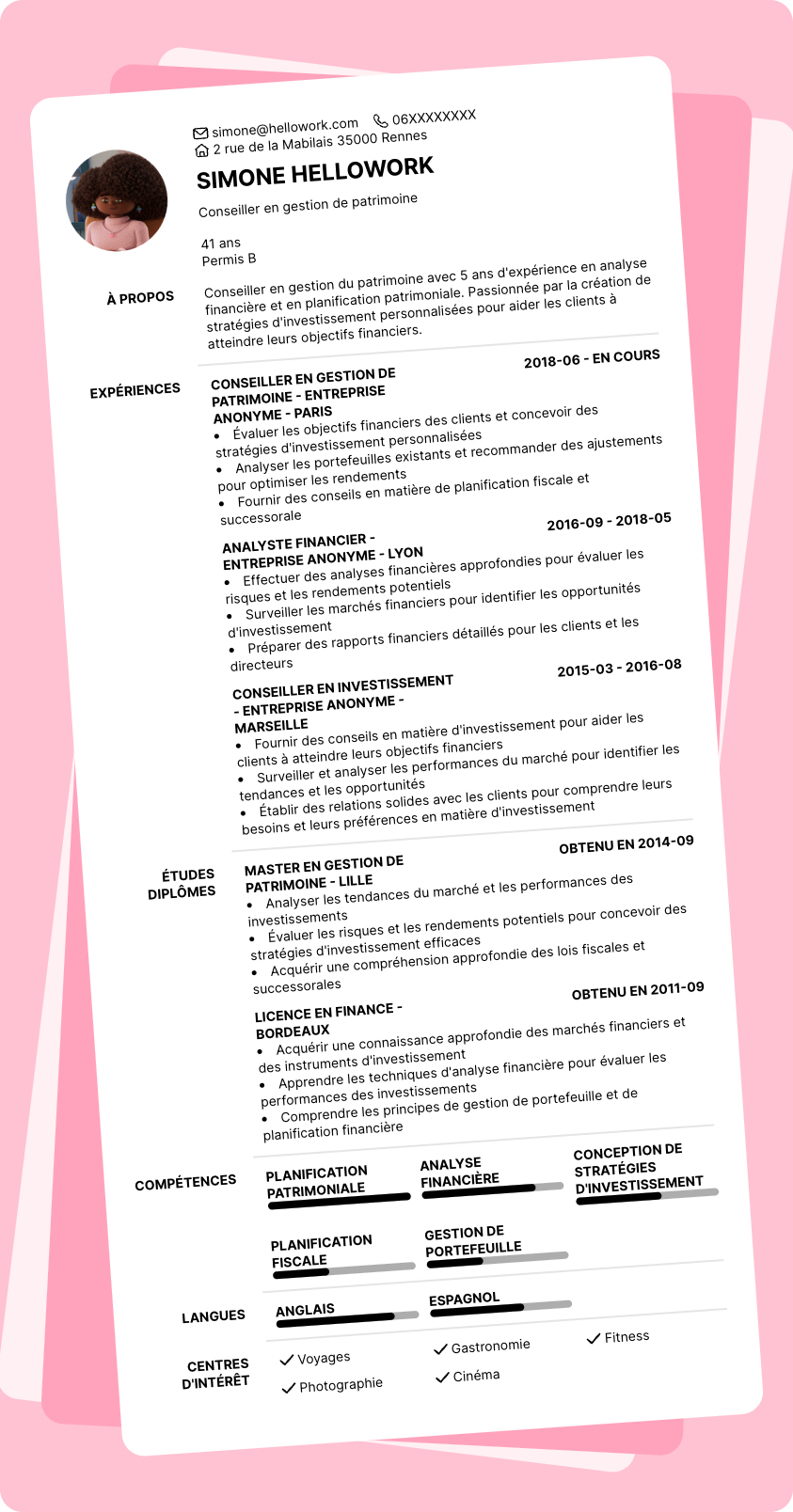 Exemple CV Gestionnaire de patrimoine