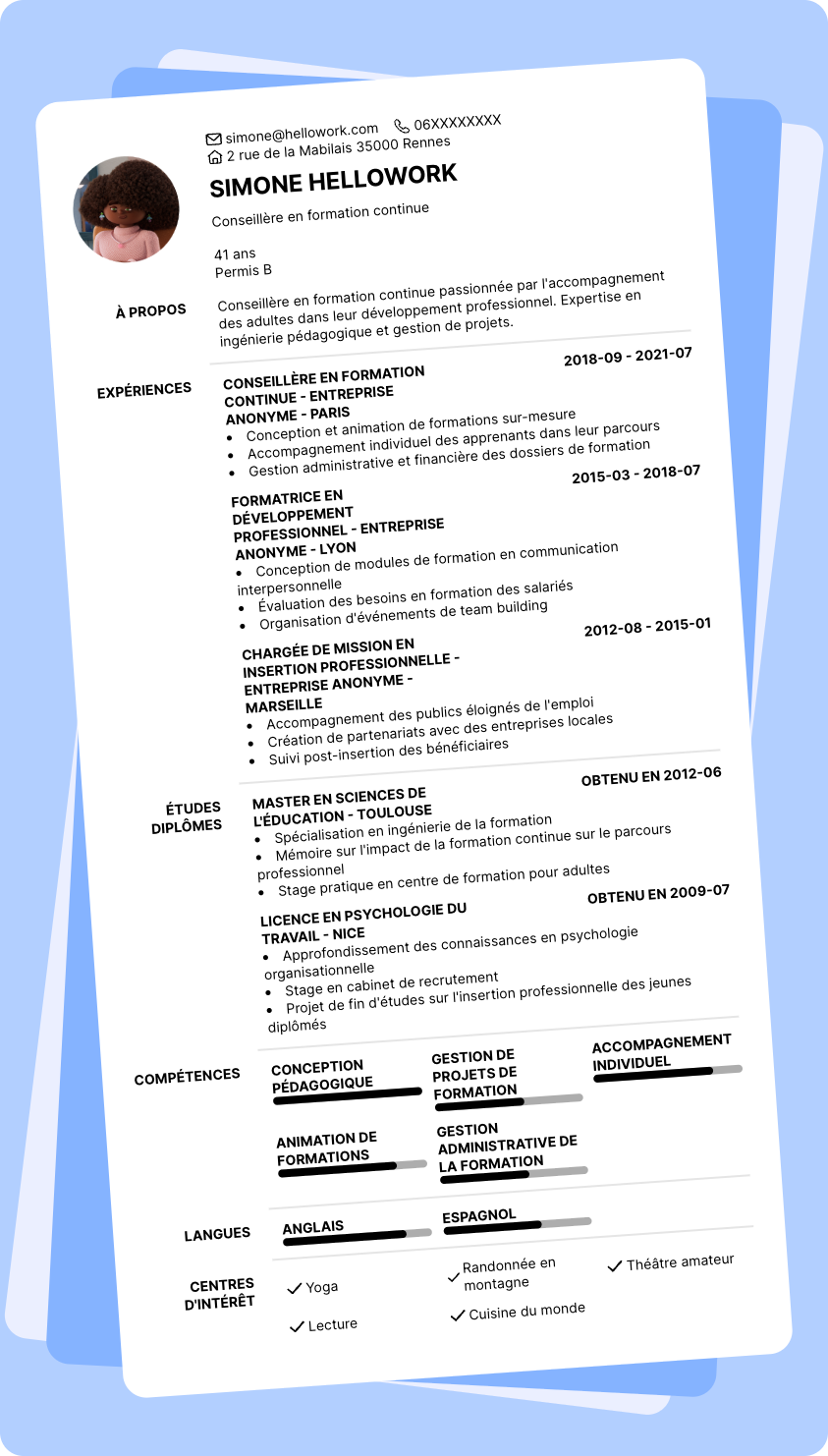 Exemple CV Conseiller en formation continue