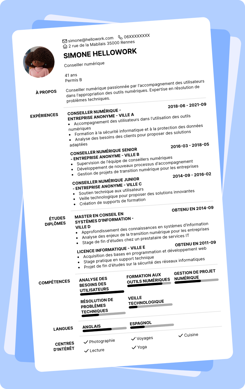 Exemple CV Conseiller numérique