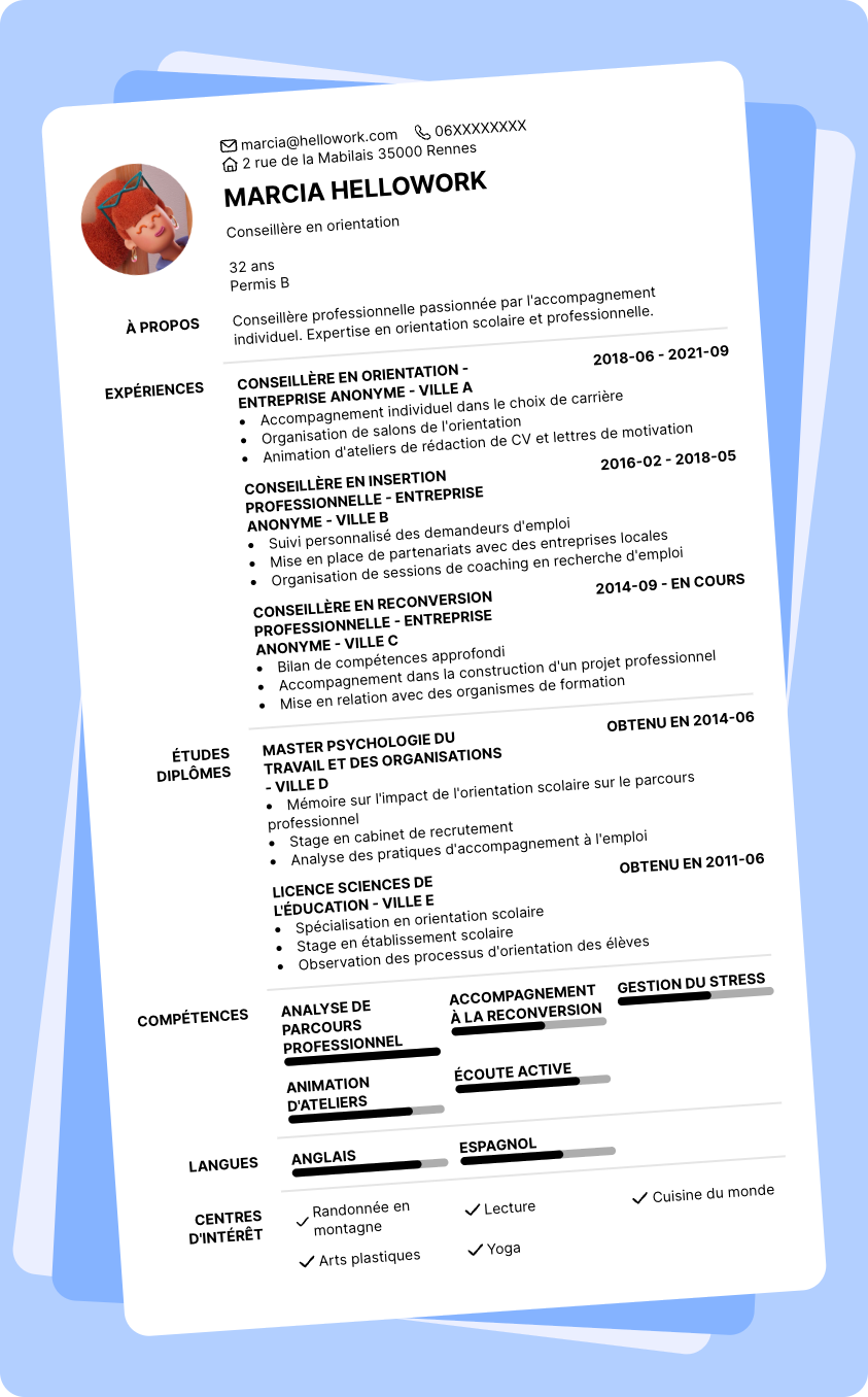 Exemple CV Conseiller professionnel
