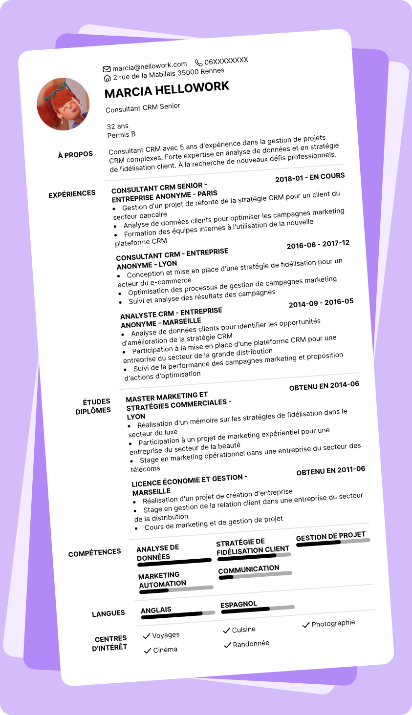 Modèle CV Consultant CRM Exemple CV Consultant CRM
