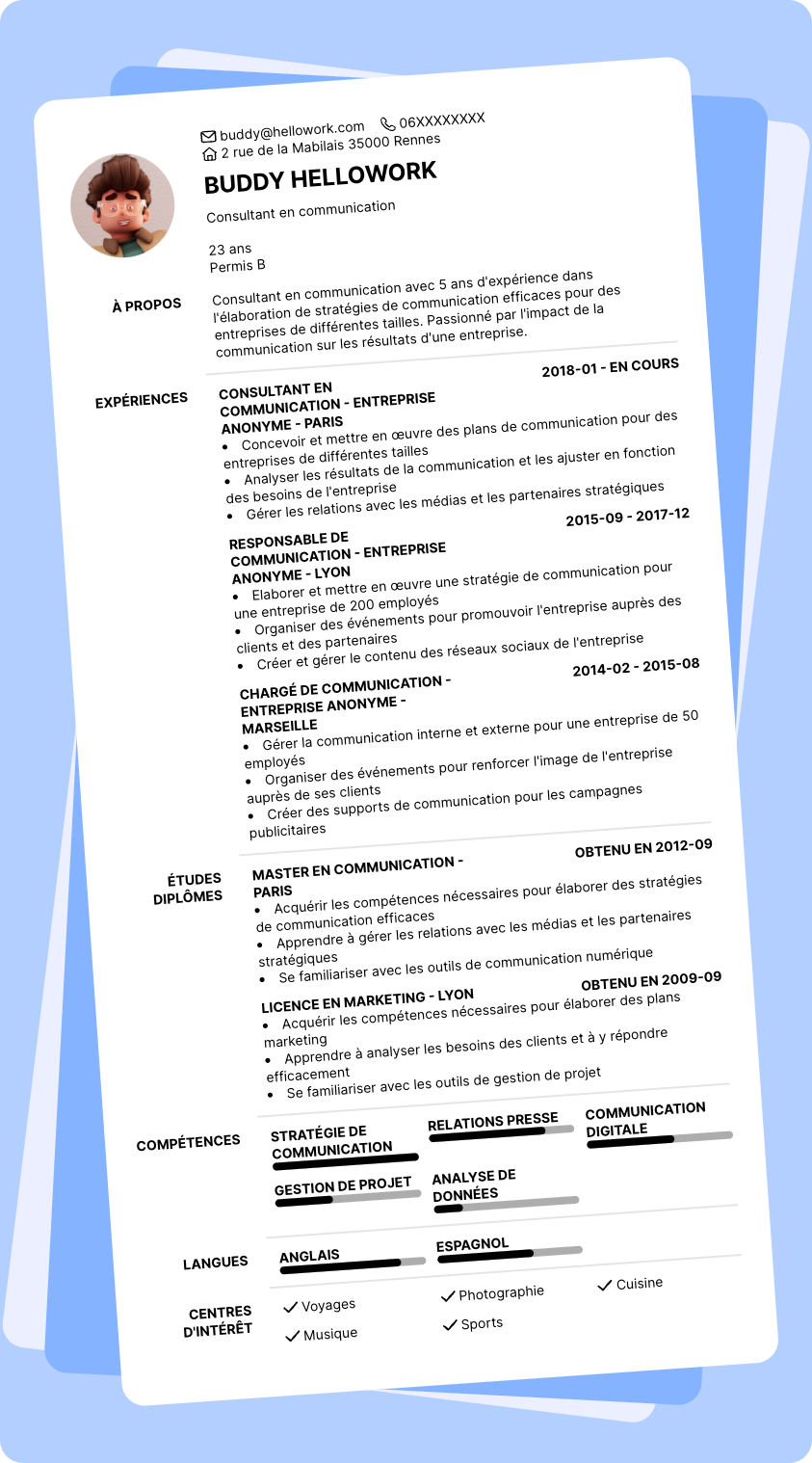 Exemple CV Consultant en communication