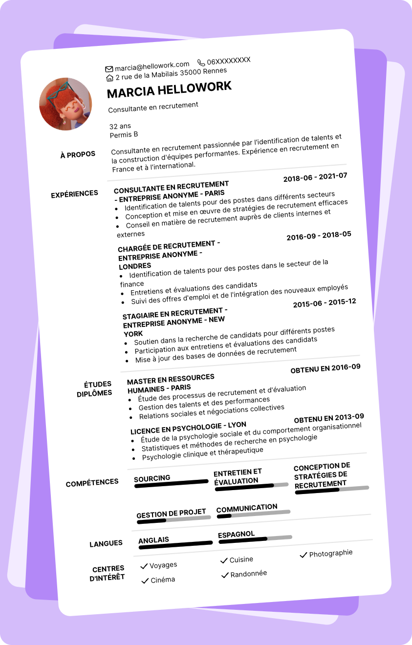 Exemple CV Consultant en recrutement