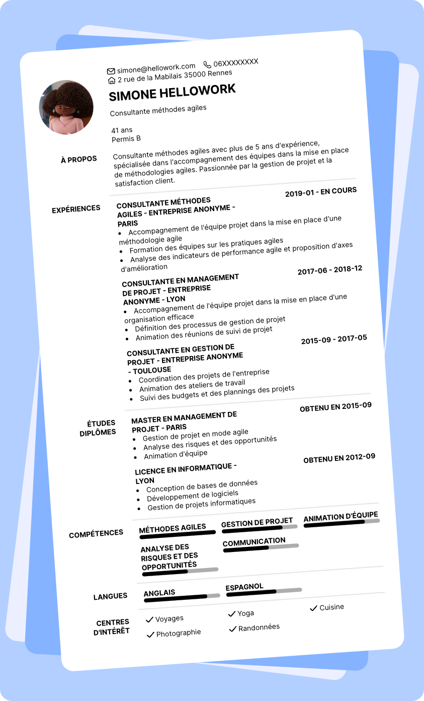 Modèle CV Coach agile Exemple CV Coach agile