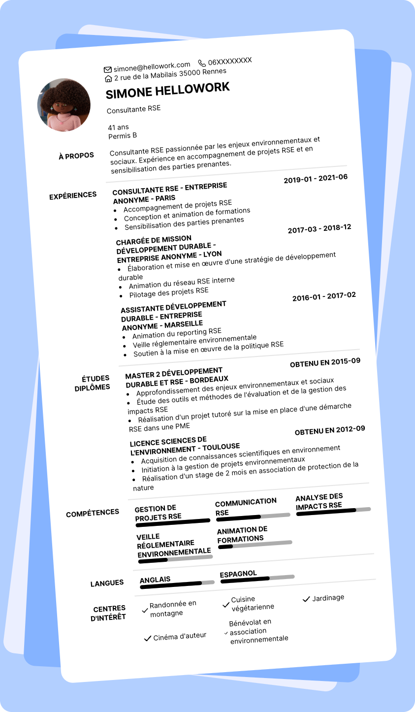 Exemple CV Consultant RSE