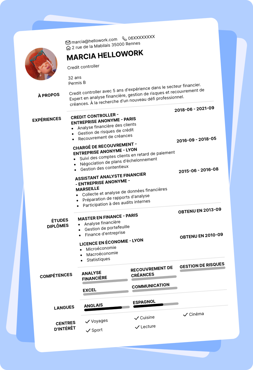 Exemple CV Credit controller