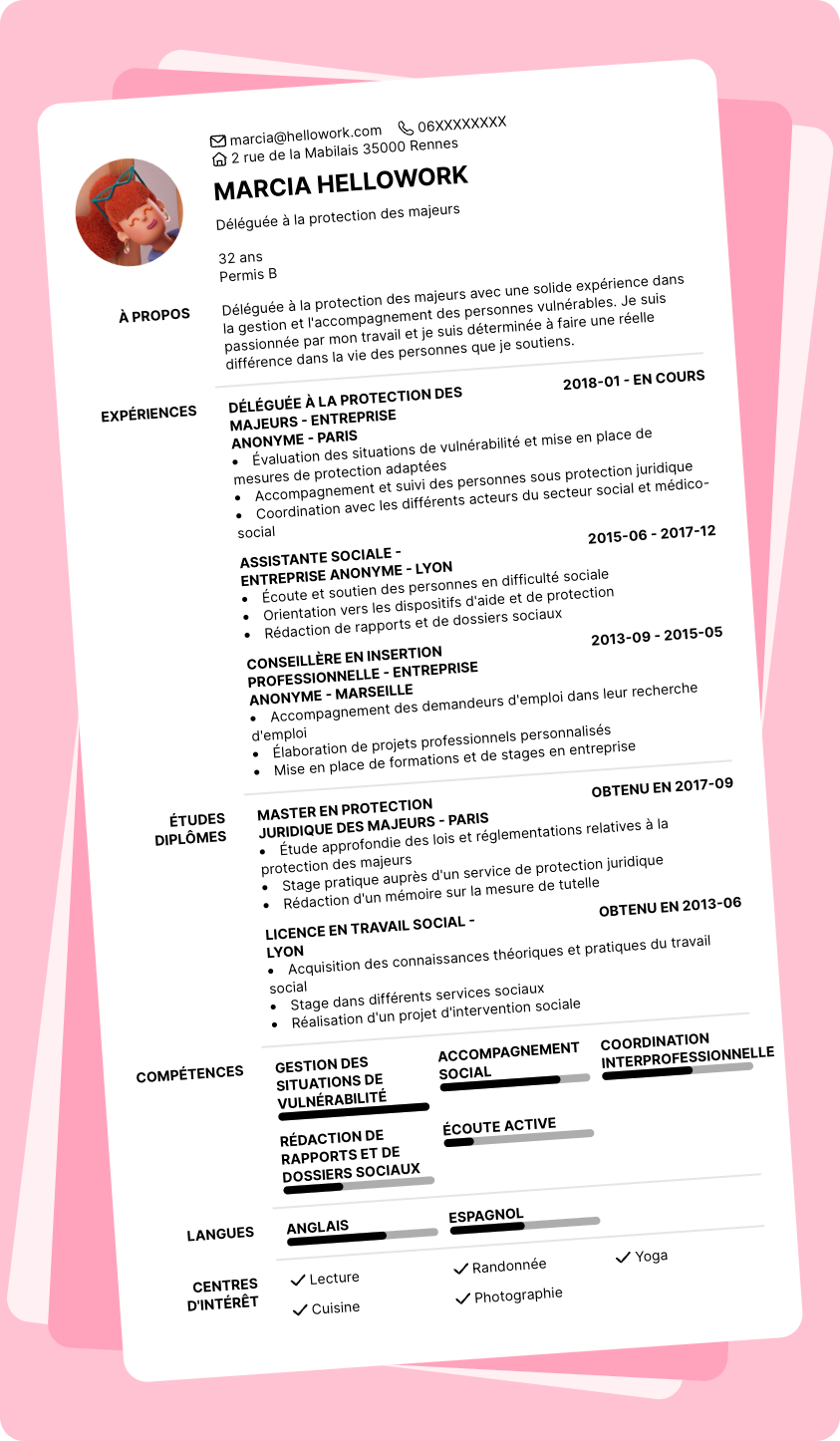 Exemple CV Mandataire judiciaire