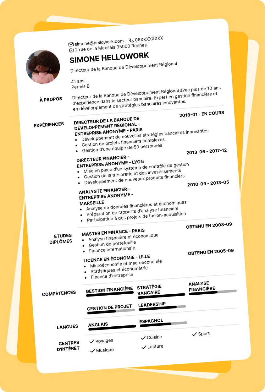 Exemple CV BDR