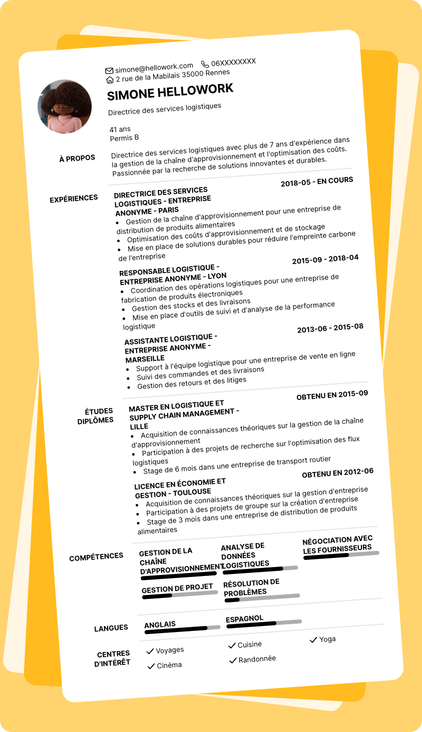 Modèle CV Directeur logistique Exemple CV Directeur logistique