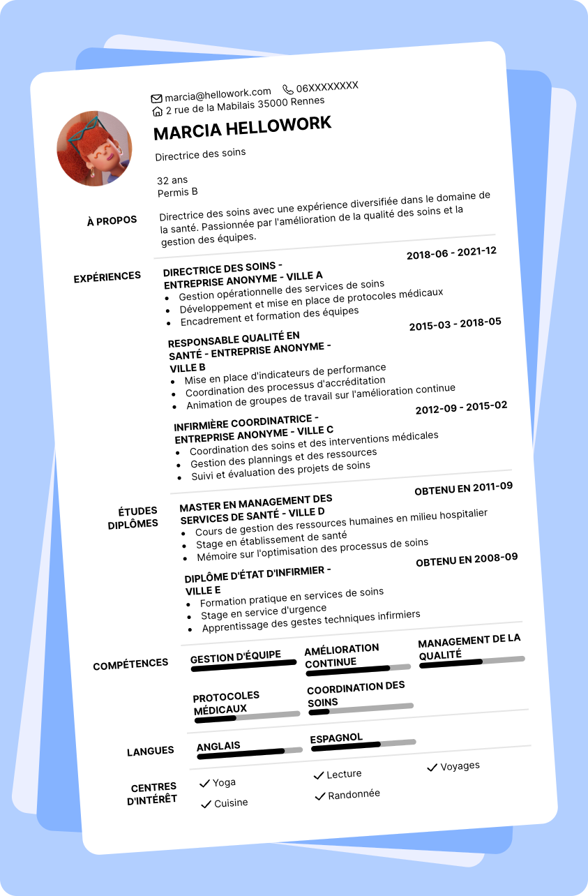 Exemple CV Directeur des soins