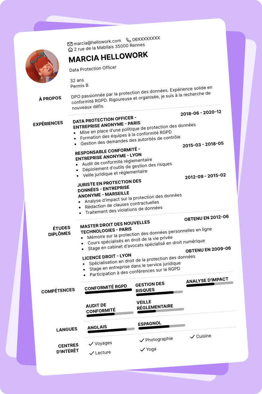 Exemple CV DPO